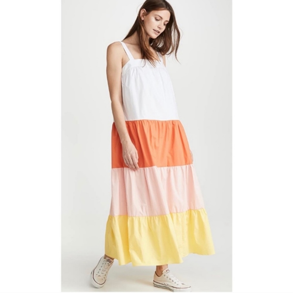 ENGLISH FACTORY Tiered Colorblock Maxi Dress - Picture 4 of 13